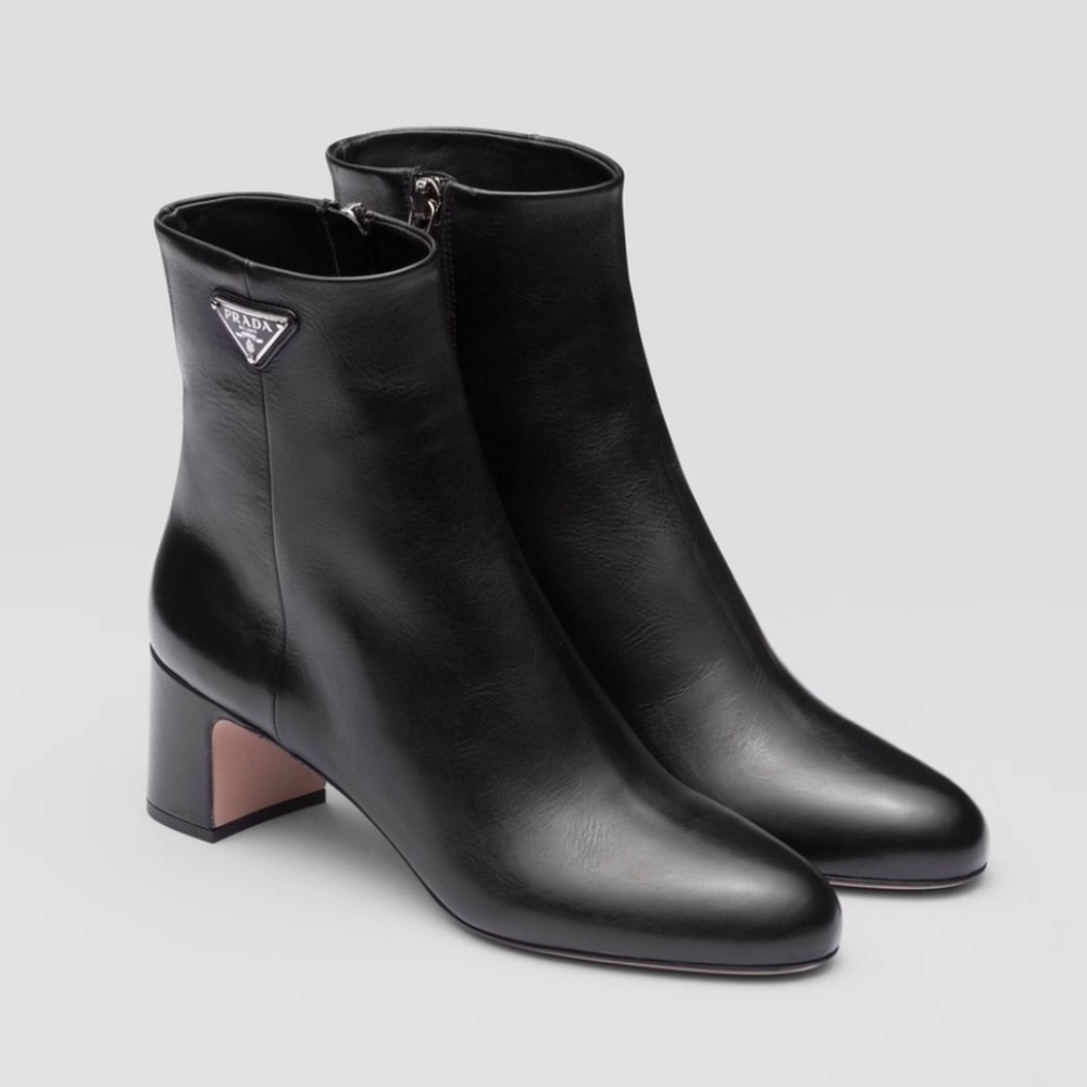 Prada Women's Black Leather Ankle Boots